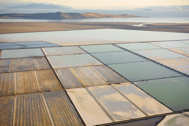 Salt ponds from above